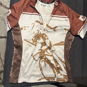 Women's Cycling Jersey - Brown and White